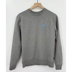 Patagonia Sweater Mens Small Gray Uprisal Crew Outdoor‎ Fly Fishing Logo